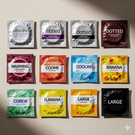 انواع کاندوم ها با طعم ها و طرح های مختلف