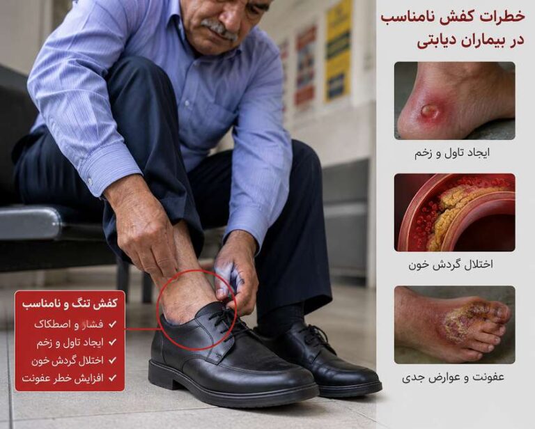 کفش نامناسب در افراد دیابتی